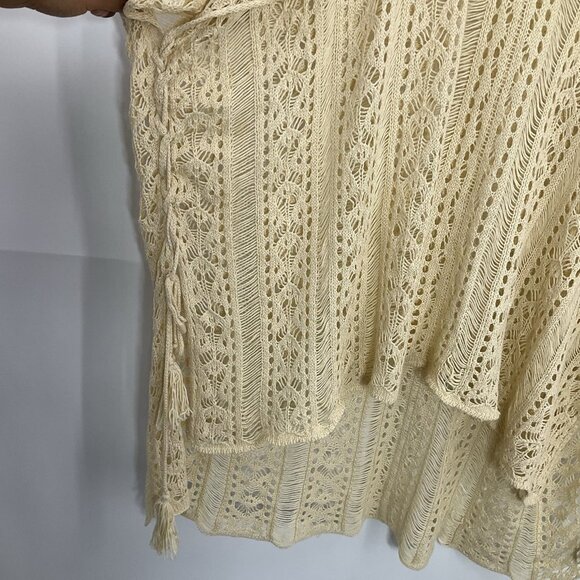 Women's Bohemian Lace Ivory Crochet Swim Cover‎ Up Tunic Dress Size One Size - Picture 5 of 13